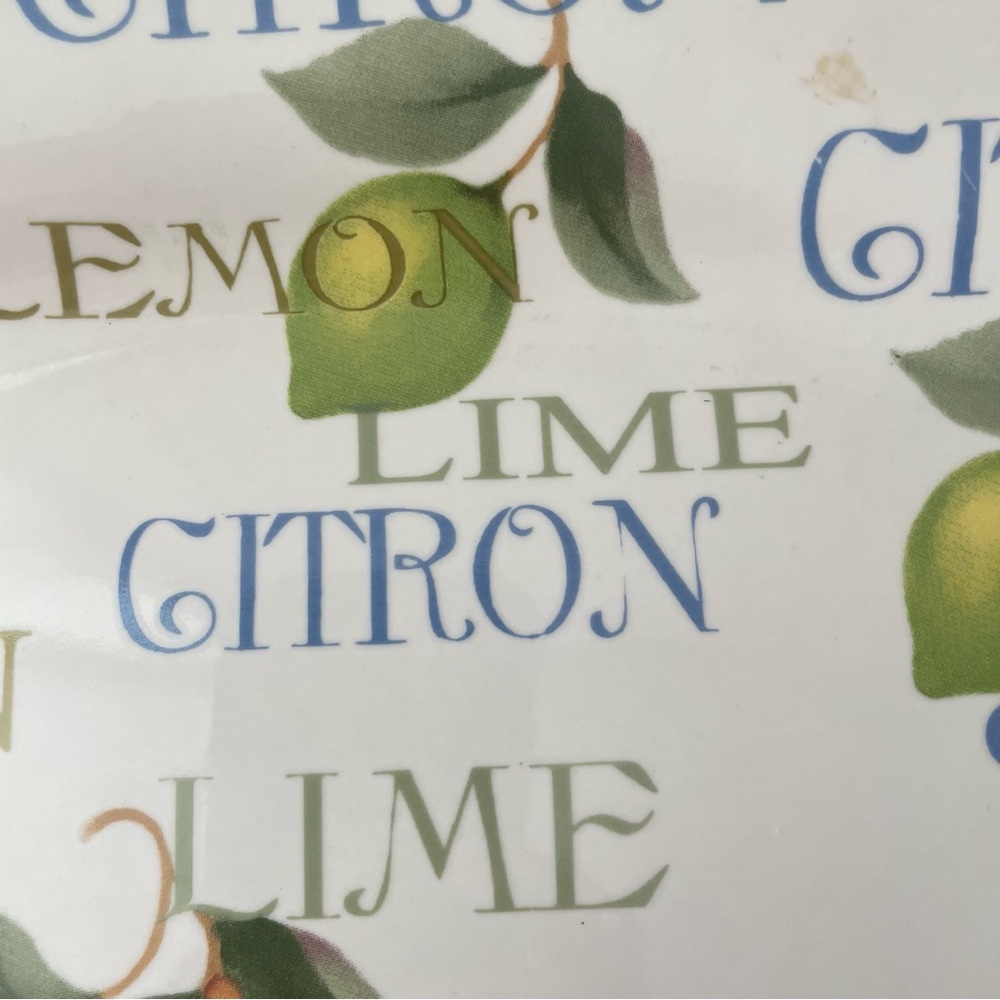 LAST CHANCE Lemon Lime Themed Oval Hanging Serving Platter Citrus Kitchen Decor - Picture 5 of 5